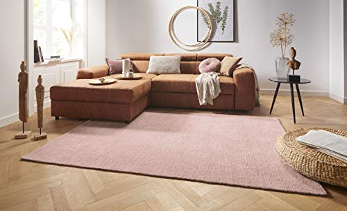 Teppich Supersoft Kurzflor Wohnzimmer-Teppich Modern Flauschig Weich Einfarbig für Wohnzimmer Küche Flur oder Schlafzimmer Altrosa 120x170 cm