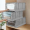 Esyhomi Wardrobe Storage Box, Pack of 4 Wardrobe Organiser Drawer Shelf Plastic Storage Basket Wardrobe Organiser Shelves Foldable Closet Containers Bin for Home Office Bedroom Laundry Clothes (Gray)