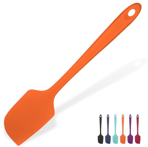 U-Taste Grande Spatule en Silicone: 315℃ Résistant à la Chaleur Maryse Grattoir Flexible et Antiadhésif, Ustensile de Cuisine pour la Cuisson pour Mélanger Remuant Raclant (29cm, Orange)