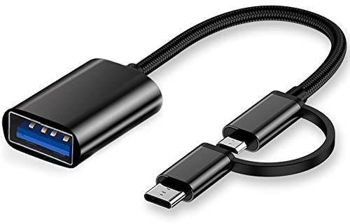 iJiZuo 2 in 1 OTG Adattatore USB C/Micro a USB, USB C a USB Femmina, Cavo OTG Compatibile con iMac Android Google Samsung Galaxy e Plus