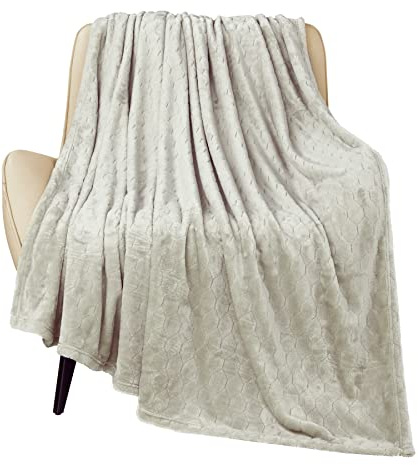 TOONOW Manta de Forro Polar súper Suave y acogedora de 50 x 60 Pulgadas, Ligera, mullida y cómoda, Manta de Franela con Textura, Manta de Felpa cálida para sofá, Cama, Piedra pómez