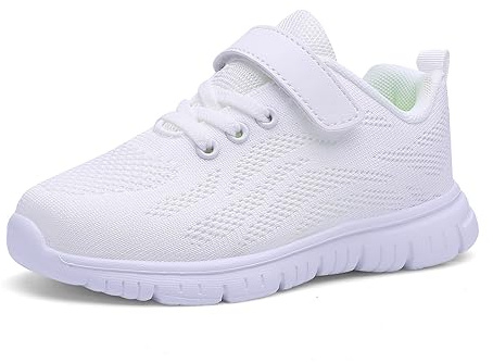 Qciplr Sneaker Casual Bambino Ragazze Ragazzi Scarpe da Ginnastica Bambini Scarpe Ginnastica Tennis Leggero Scarpe Sportive Interno all'Aperto Scarpe Scarpe Corsa Bambini Bianco 34EU