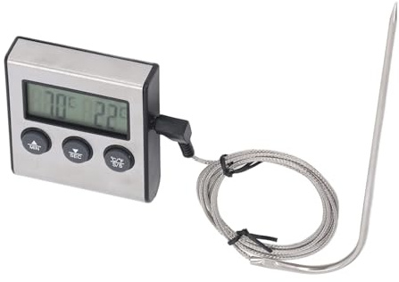 Kötttermometer Elektronisk Digital Kötttermometer Ugnstermometer med Sond och Förinställd Temperaturtimer för Matlagning Köksgrillning