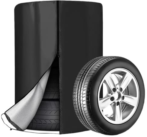 Gurxi 1 Piezas Cubierta para Neumáticos De Coche Cubierta De Neumáticos Bolsa De Neumáticos Universal Cubierta para Rueda De Repuesto Funda Protectora De Neumáticos 85 Cm x 117 Cm Negro