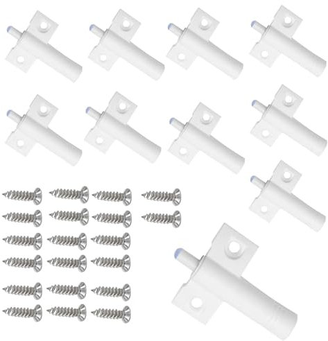 10 Pcs Soft Close Damper Buffers – Cabinet Door Dampers with Mounting Plates, Easy-to-Install