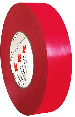 3M Temflex 165 elektrisk isoleringsband | tillverkad av PVC | självhäftande isoleringstejp | isoband | 0,15 mm tjocklek, 19 mm x 25 m | tejp för isolering, reparation och buntning/röd