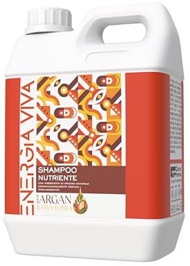 Shampoo Nutriente all'Olio di Argan, 5 Litri, per Capelli Secchi e Sfibrati