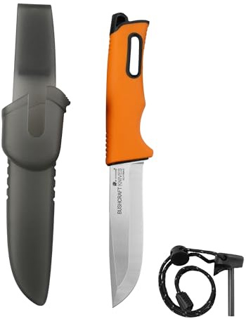 HX OUTDOORS Fixed Blade Outdoor Knife with Sheath, 5Cr15 Stainless Steel Camping Knife for Hiking, Bushcraft and EDC, Lightweight at 92g (ORANGE)