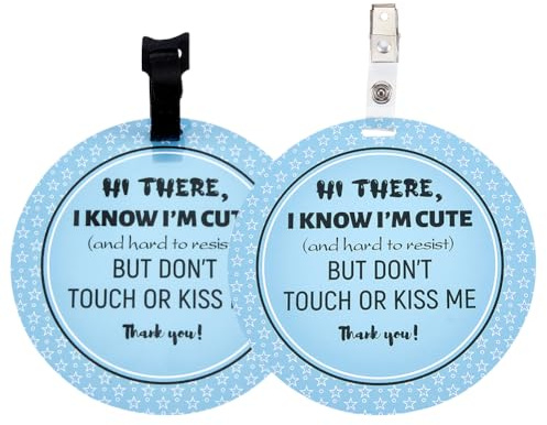 PLIGREAT 2 Pack Please Don't Touch or Kiss Baby Sign Baby Shower Gifts Stop Touching Baby Sign Hang Tags for Newborn Baby Girls Boys Preemies Stroller Baby Carrier Car Seat No Touching Baby Signage