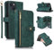 UEEBAI Case for iPhone 13 mini 5.4 inch, 9 Card Slots Retro Leather Wallet Shockproof Flip Cover with Hand Strap Card Slots Zipper Pocket Kickstand Handbag Magnetic Closure - Vintage Green