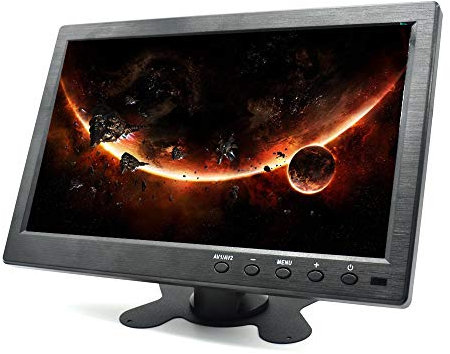 Pardarsey 10.1 Inch HD Monitor for Mini TV & Computer Display TFT LCD Colour Screen for Car Backup Camera & Home Security System Built-in Speaker Support BNC/AVI/VGA/HDMI
