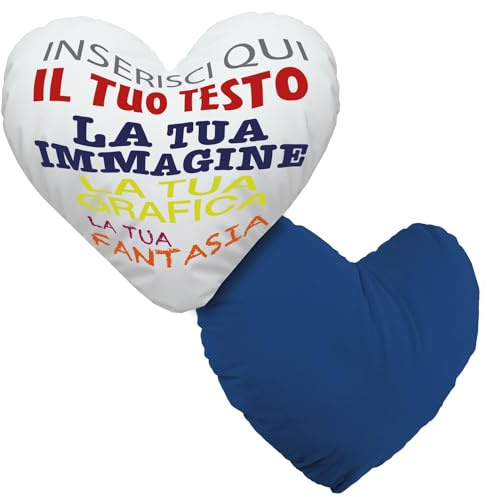 Gruppo Veneziano - cuscino personalizzato a forma di cuore - cuscino personalizzato con imbottitura - personalizza con foto, testi o loghi - 100% made in italy