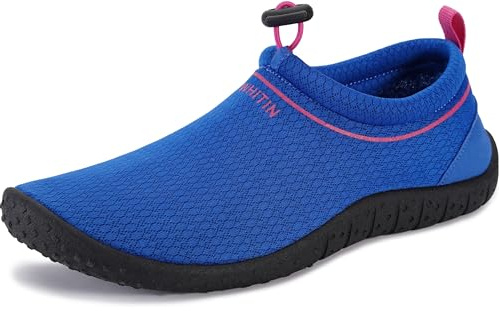 WHITIN Water Shoes for Women Quick Dry Swim Barefoot Aqua Socks Beach Minimalist Size 9 Comfort Surfing Athletic Boating Running River Sneaker Blue 40