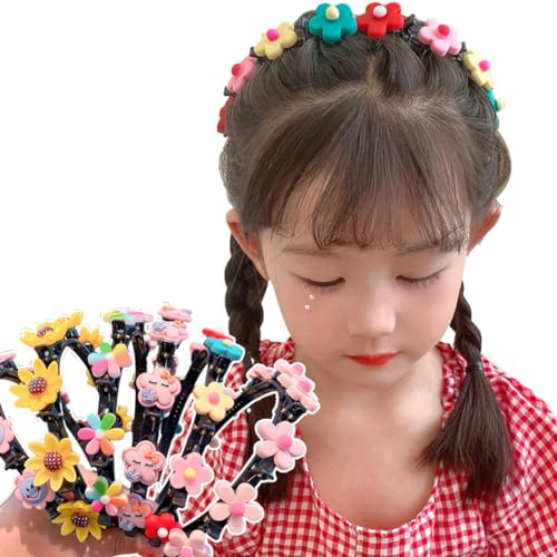 Ewanda store 6 Pcs Cute Headbands for Kids Girls Fruit Flower Headbands with Hair Clip for Teens Kids Children Hair Accessories