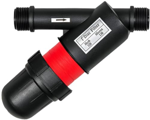 KNM TRADE Filtro A Dischi 120 Mesh / 130 Micron – Doppia Filettatura Maschio – Per Irrigazione Da Giardino, Agricoltura E Annaffiatura A Goccia