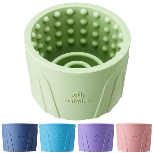 Dog Slow Feeder Lick Bowl, Anxiety Relief Dog Licking Mat Treat Dispenser, Non-Slip Anti-Choking Slow Eating Lick Bowl for Small Medium and Large Breed Dogs, BPA Free Silicone