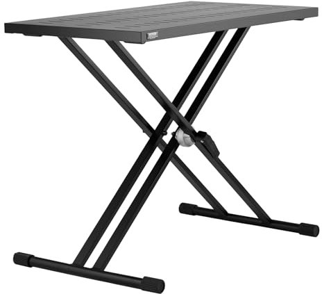 VEVOR Mesa para DJ con Soporte Portátil para Computadora Portátil y Controlador de DJ Cabina para DJ Altura Ajustable Soporte para Teclado y Tablero Plegable en X para Mezclador de Audio, 820x495 mm
