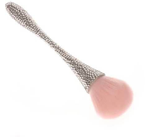Miaoyak 1 cepillo para polvo de uñas con diamantes de imitación brillantes, para quitar polvo, brochas de maquillaje, herramientas de limpieza para recortar uñas