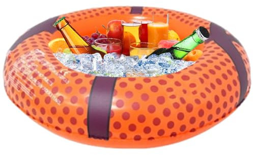 Cubo de hielo impermeable, barra de servicio flotante para barbacoa de jardín al aire libre entretenimiento | Enfriador de hielo inflable | TEMA DE BOLA PAPELES DE BEBIDAS COFFLES PLUS, BACKEY BACKEY