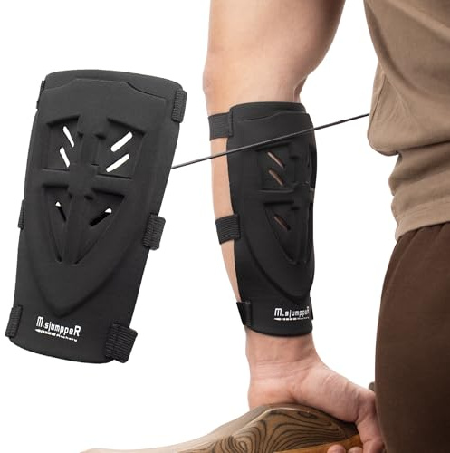 Protector de brazo para tiro con arco con 3 hebillas de correa, transpirable y acolchado, protector de antebrazo para adultos, hombres, mujeres y jóvenes