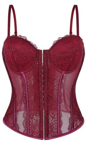 HUWOYG kvinnor spagettirem korsett bustier sommar spets fest underkläder smal midjetränare magtröja för kvinnor