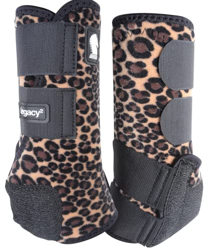 Classic Equine Legacy2 Support Boots, Hind (Cheetah, Medium)