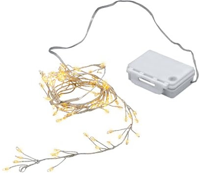 Spetebo Cluster Lichterkette 1m - 100 LED warmweiß - Innen/Außen - Leuchtdraht mit 8 Funktionen + Timer