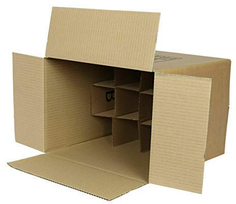 We Can Source It Ltd - 20 x 12 Bottle Wine Boxes with Built-In Dividers – Heavy-Duty Double Wall Cardboard – Flat Packed for Quick Assembly – Ideal for Wine, Beer, Spirits – Fragile Printed