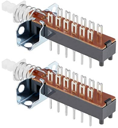 uxcell Momentary Push Button Switch 4PDT 4 Pole 12 Pin 1 Position 2pcs