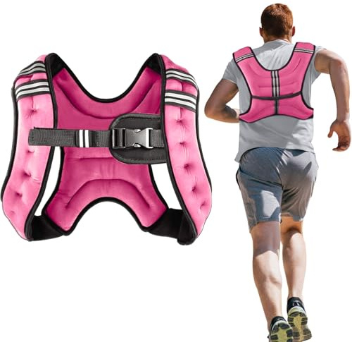 Henkelion Weighted Vest Weight Vest for Men Women Kids 4 6 8 12 16 Lbs Weights Included, Body Weight Vests Adjustable for Running, Training Workout, Jogging, Walking - Black Grey Pink Blue Purple