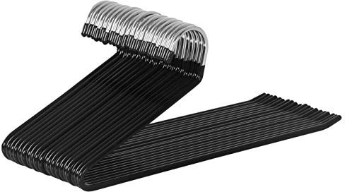SONGMICS Hosenbügel aus Metall, 20er Set, Kleiderbügel, offenes Design, rutschfeste Beschichtung, platzsparend, Länge 38 cm, schwarz CRI008B01