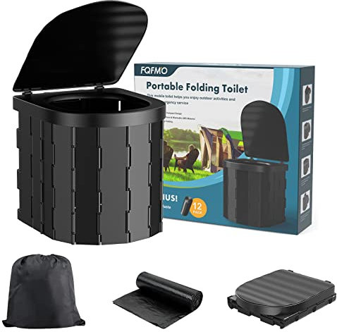 FCIMcar Tragbare Toilette Faltbare Campingtoilette – Outdoor Toilette Upgrade Durable Eimer Toilette Auto Reise Töpfchen hält bis zu 150 kg für Wandern, Bootfahren, lange Reisen, Stau