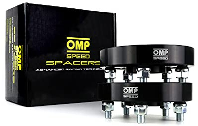 OMP Speed Juego de 2 Separadores Doble Centrado/Doble Fijación Grosor: 20mm PCD: 4x108 CB: 63.4 OD: 150 Tuerca x8 M12x1.5 Negro Aluminio - OMPS09042001