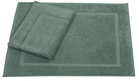 Betz Badvorleger Premium 2 Stück 50×70 cm – Badematte aus 100% Baumwolle (ca. 650 g/m²), saugstark & pflegeleicht, waschbar bis 60 °C, trocknergeeignet – beidseitig nutzbar Farbe tannengrün
