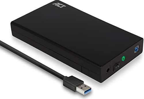ACT hårddiskhölje 3,5-tums SATA I/II/III HDD, USB 3.0, UASP-stöd, verktygsfritt hölje – AC1405