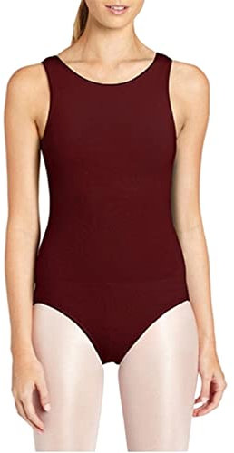 Lifup Damen Ballettanzug Ärmelloses Body Gymnastikanzug Ballett Trikot Einteiler Bodysuit Weinrot 3XL