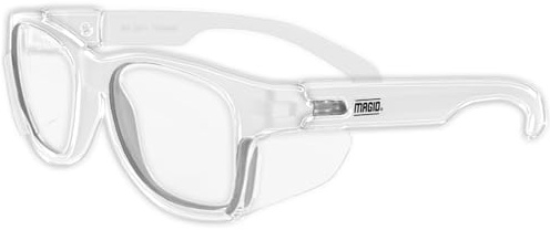 MAGID Y50 Safety Glasses for Construction | Clear Frame — 1 Pair, Clear Lens | Side Shields, ANSI Z87.1+, Anti-Fog, Scratch-Resistant, 99.9% UV Protection, Polycarbonate Lens