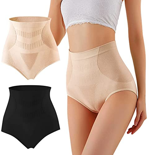BOFUNX Culotte Gainante Femme Panties sans Couture Taille Haute Ventre Plat Panty Body Shaper sous-vêtements Respirable Confortable