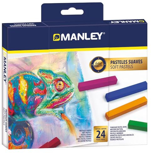 Manley Soft Pastels 24 Stück | Weiche Kuchen in leuchtenden Farben | Ideal für Künstler und Anfänger | Kuchen in künstlerischer Qualität, einfach zu mischen und zu schattieren