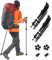 Warmiehomy Walking Hiking Trekking Poles, 2pc Collapsible Lightweight Aluminum Trekking Poles Cork Grip and Padded Strap for Hiking, Camping, Mountaining (Black 37-130cm)