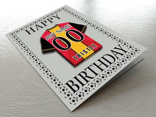 PARTICK THISTLE FC FOOTBALL BIRTHDAY CARD – CUSTOMISED FOOTBALL SHIRT THEMED FRIDGE MAGNET BIRTHDAY CARD - THE BEST A FAN CAN GET!