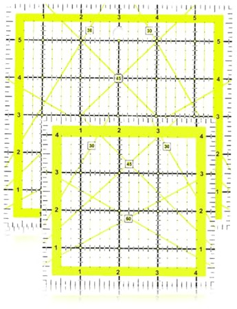 2 Pack Precision Quilting Templates ， 4.5 & 6 Square Rulers for Flawless Patchwork & DIY Sewing Crafts ， Essential Cutting Tools for Quilt Making