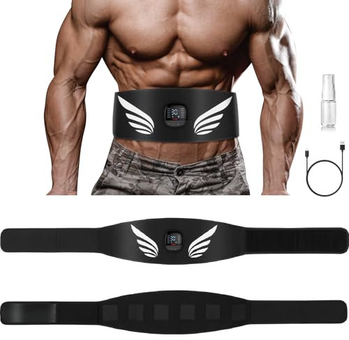 Profey EMS Bauchmuskeltrainer, Bauchmuskeltrainer Elektrisch mit 10 Modi 30 Intensitäten und Nzeige des Kalorienverbrauchs, Bauchtrainer Elektrisch Typ-C Aufladung für Bauchmuskel Muskelaufbau