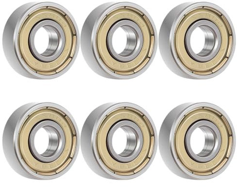 SGERUFZ 6 pcs Kugellager, Metall Double Shielded Miniatur Rillenkugellager für Skateboard Roller Inline Skates