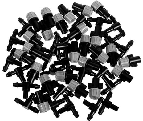KONTONTY 25pcs Atomizing Nozzles Kit Fine Mist Sprinkler Heads for Garden Misting Sprinkler Nozzles for Outdoor Cooling System for Irrigation