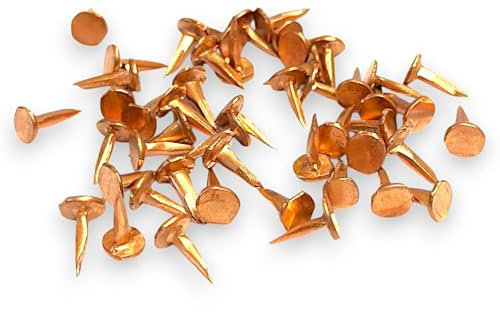Tachuelas de corte de cobre sólido, 10 mm, clavos de cabeza plana para tapicería, restauración, construcción de barcos y manualidades, resistentes al óxido, no magnéticos, paquetes de 50 g