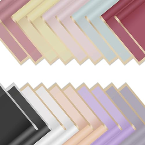papier cadeau pour fleurs, 20 feuilles, 10 couleurs, d'emballage imperméable, bord doré, pour bouquet de mariage, anniversaire, fleuristes