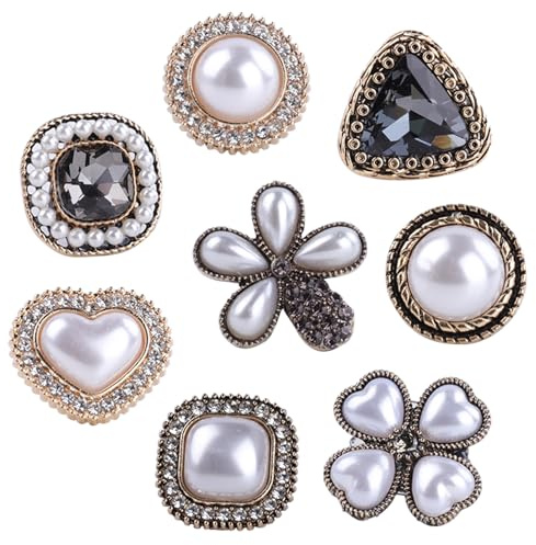 8PCS Clips De Cordones, Clips De Zapatos Brillantes Con Diamantes Y Perlas, Accesorios Adornos Zapatillas, Broches Decorativos Para Zapatillas, Accesorios Diy Para Cordones, Bolsos, Pulseras Y Regalos