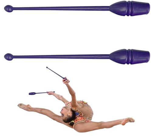 Whyzsjnclg Gymnastique Rythmique, bâtons de Gymnastique Rythmique 2 pièces Clubs Solides en PVC de 13, 78 Pouces pour équipement d'entraînement pour Enfants Adultes, Violet, équipement d'entraînement