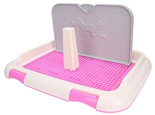 Generic Hundtoalett Inomhus Valpträningsdyna Väggmonterad Förhindra Trasig Blöja Absorbera Urin för små Hundar Plast 18,3 X 13,9 X 9,3 Tum (Rosa)